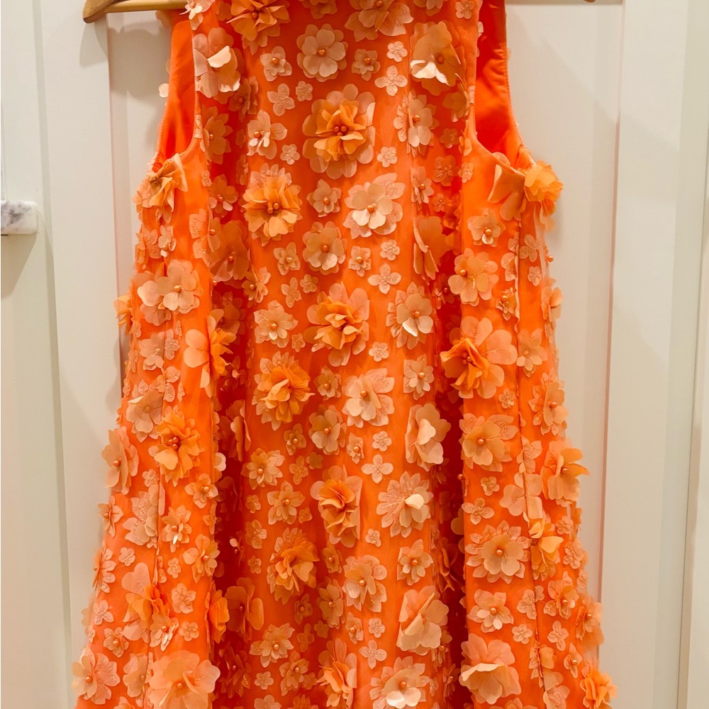 Elliatt Bluebell High Neck Trapeze Dress in Orange